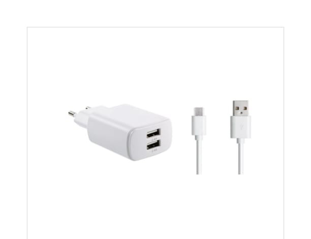 DUAL USB-A 2,4A CHARGER WITH MICRO